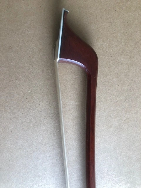 3/4 size dbl bass bow German style brazil wood stick ebony frog copper mounted