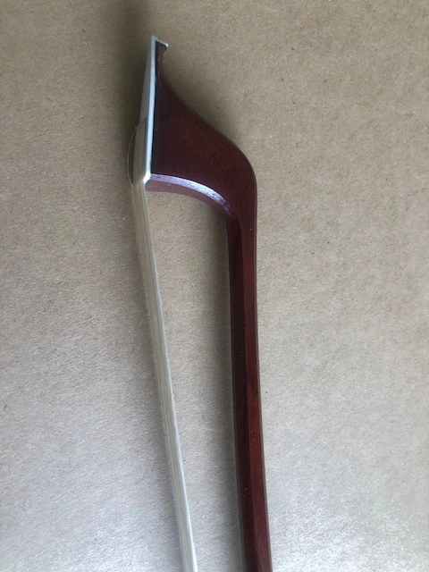 3/4 size dbl bass bow German style brazil wood stick ebony frog copper mounted