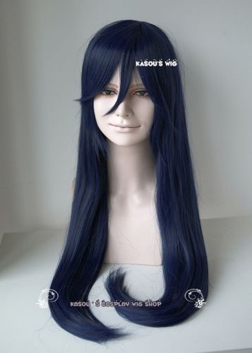 90cm / 35.5" long midnight blue straight wig . Love Live! School Idol project Sonoda Umi . Naruto Hinata