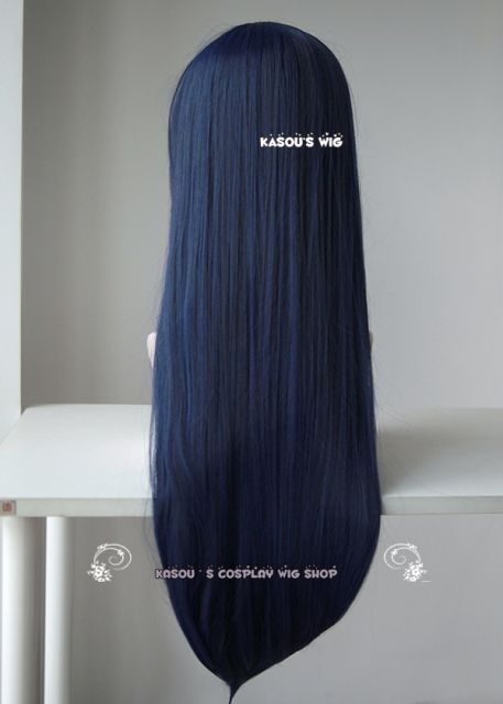 90cm / 35.5" long midnight blue straight wig . Love Live! School Idol project Sonoda Umi . Naruto Hyuga Hinata. SP14