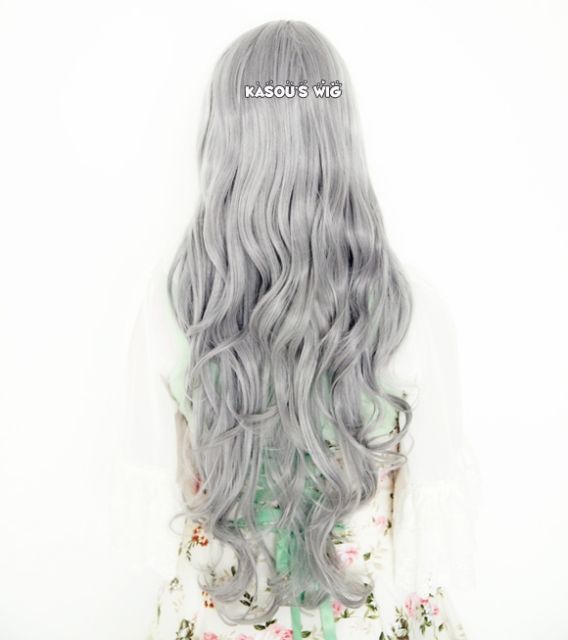 90cm / 35.5" Black Butler/ Kuroshitsuji Queen Victoria long gray wavy cosplay wig