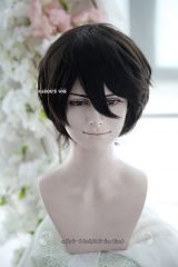 Dungeon Meshi Izutsumi / Bungou Stray Dogs Dazai Osamu short naturally curly black wig