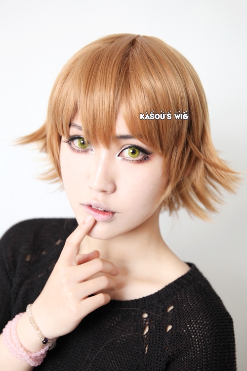 Dangan Ronpa Chihiro Fujisaki short layers brown cosplay wig