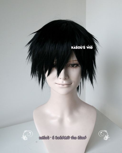 Death Note L Ryuuzaki short black layers spiky cosplay wig customs men wig. KA032