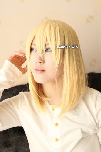 Howl's Moving Castle Howl / AOT Historia M-1/KA008 light blonde 40cm long bob cosplay wig Shouder-length