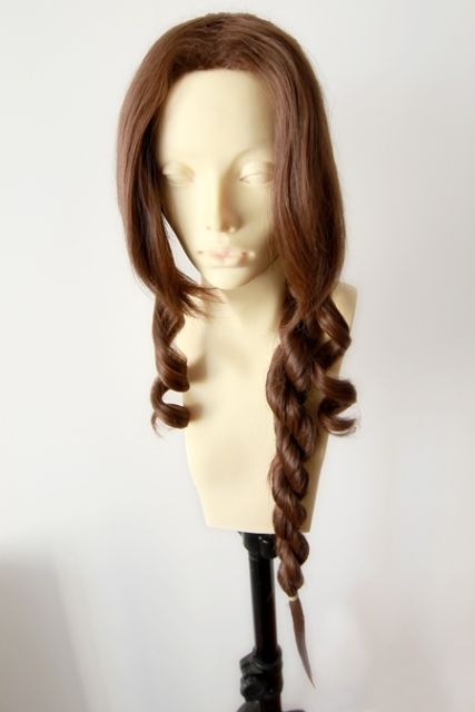 FF7 / Final Fantasy VII Aerith Gainsborough pre-styled dark brown middle parted cosplay Wig