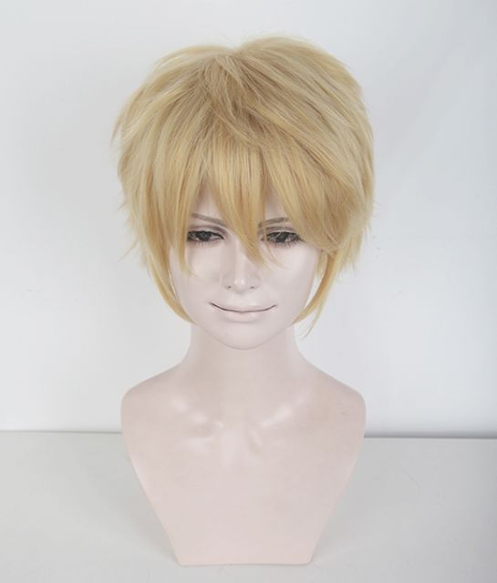 S-1 / KA011 >>31cm / 12.2" short Honey Butter blonde layered wig, easy to style,Hiperlon fiber