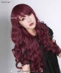 L-1 / SP18 wine red 75cm long curly wig . Tangle Resistant fiber