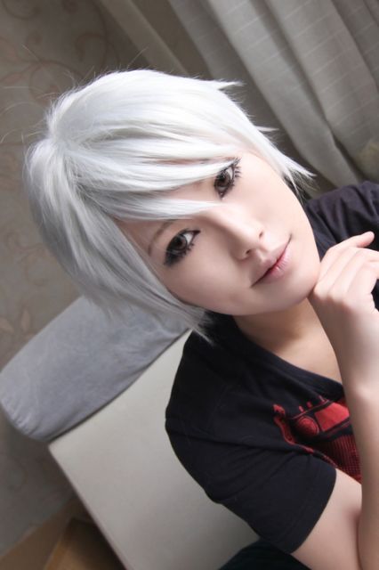 FF13 / Final Fantasy XIII Hope Estheim Short layers white Cosplay Wig