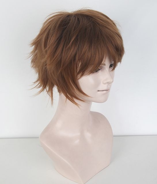 Yuri !!! on Ice Ji Guang Hong   S-1 / KA024 >>31cm / 12.2" short light brown layered wig, easy to style,Hiperlon fiber