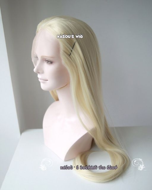 Lace Front >> Lord of the Rings / The Hobbit Thranduil 90 cm long straight light platinum blonde cosplay wig