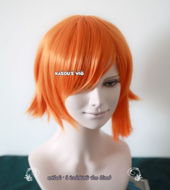 One Piece Nami short smooth orange cosplay wig