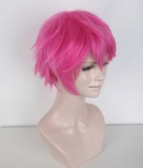 Saiki Kusuo no Sai Nan Saiki Kusuo S-1 / KA035 >>31cm / 12.2" short deep pink layered wig, easy to style,Hiperlon fiber