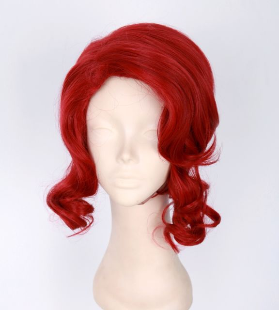 Transistor Red short curly apple red cosplay wig