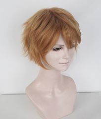S-1 / KA018 >>31cm / 12.2" short ginger orange layered wig, easy to style,Hiperlon fiber