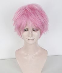 S-1 / KA034 >>31cm / 12.2" short baby pink layered wig, easy to style,Hiperlon fiber