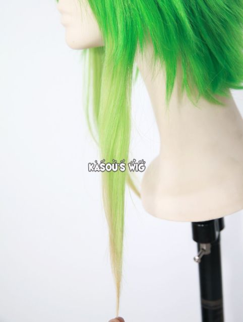 40cm / 15.7" Vocaloid Gumi green yellow ombre long layers cosplay wig