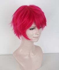 S-1 / KA038 >>31cm / 12.2" short Raspberry rose layered wig, easy to style,Hiperlon fiber