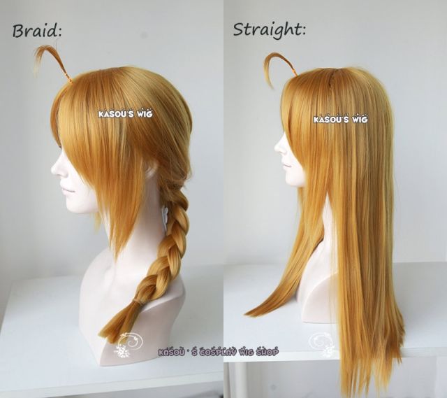 Fullmetal Alchemist Edward Elric 50cm long central parted braid golden cosplay wig