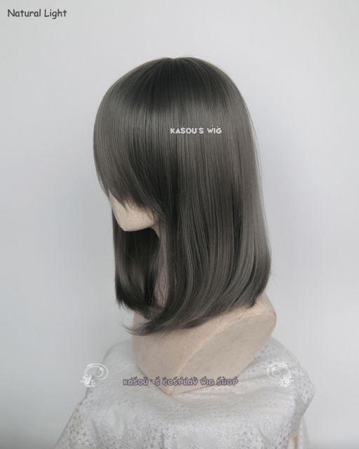 M-1 /  KA005 dark steel gray long bob cosplay wig. shouder length lolita wig suitable for daily use .