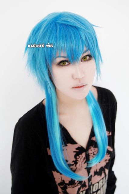 DMMD / Dramatical Murder Aoba Segaraki 60cm long layers blue ombre cosplay wig