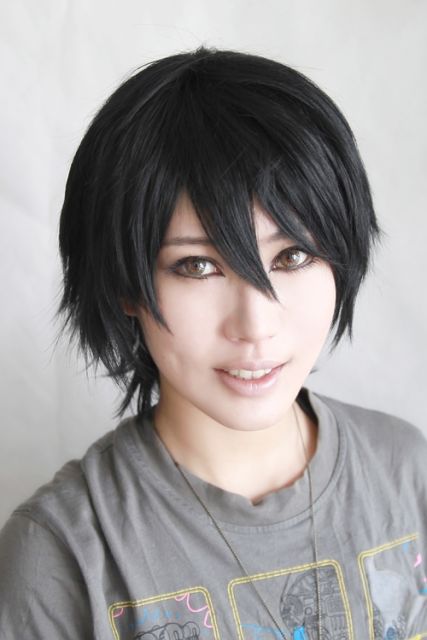 Sword Art Online Kirito / Kirigaya Kazuto short layer black cosplay wig. KA032