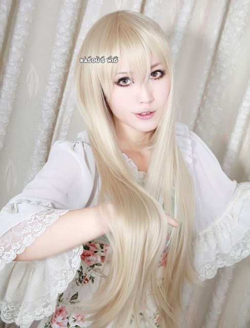 Alice In Wonderland Alice / Kancolle Shimakaze 85cm long blonde cosplay wig