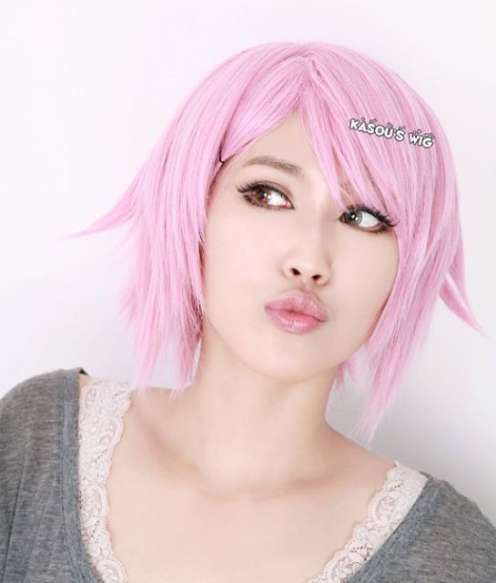 Sword Art Online Lizbeth Fanart / shinozaki rika short layer graylish pink cosplay wig