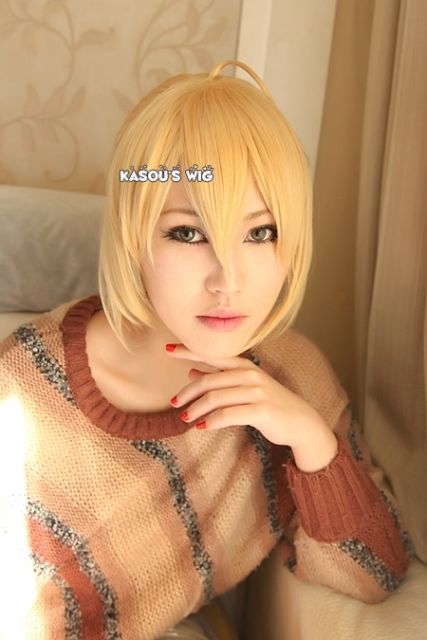 [Sold out, won't be restocked] Fate / Zero Saber blonde pre-styled cosplay wig with bun