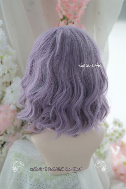 S-4 / SP33 grayish purple loose beach waves lolita . harajuku wig with bangs .35cm