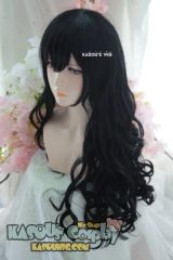 L-1 / KA032 jet black 75cm long curly wig