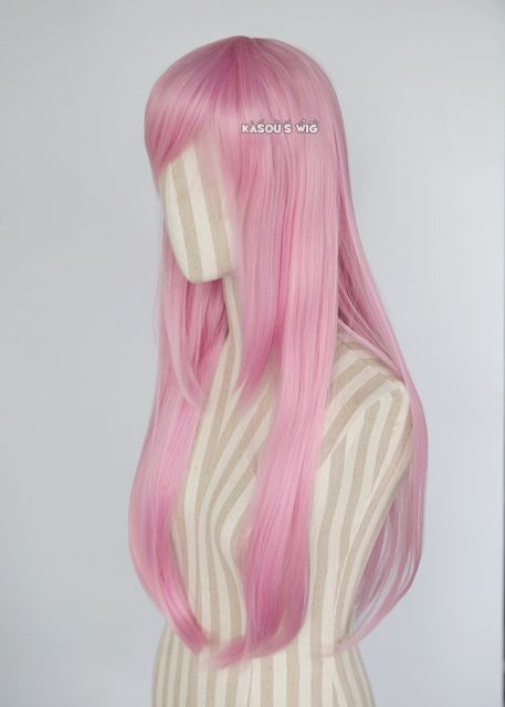 L-2 / KA034 baby pink 75cm long straight wig . Hiperlon fiber