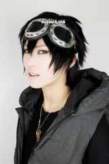 Karneval Gareki short black layered cosplay wig KA032