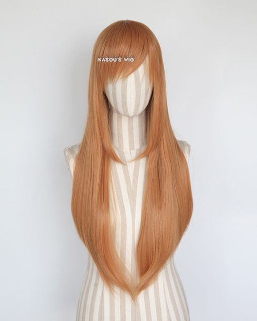 L-2 / SP19 pastel orange 75cm long straight wig . Tangle Resistant fiber