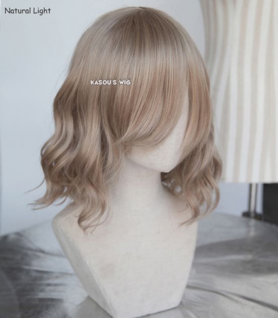 S-4 / KA015 ash blonde loose beach waves lolita . harajuku wig with bangs .35cm .