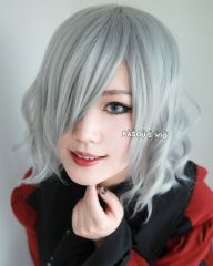 Hunter x Hunter Neferpitou S-4 / KA003 light gray loose beach waves lolita . harajuku wig with bangs .35cm .