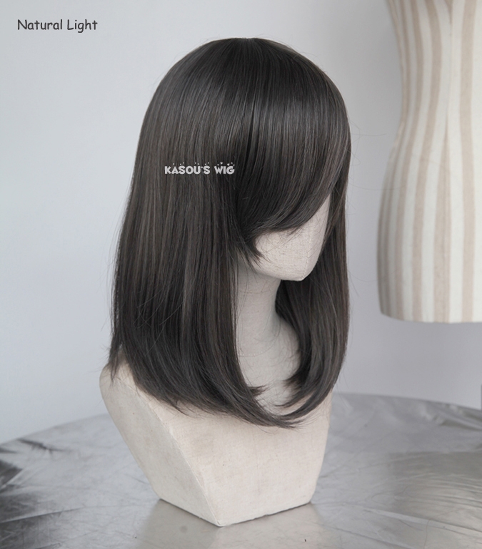 M 1 SP09 dark gray long bob cosplay wig. shouder length lolita