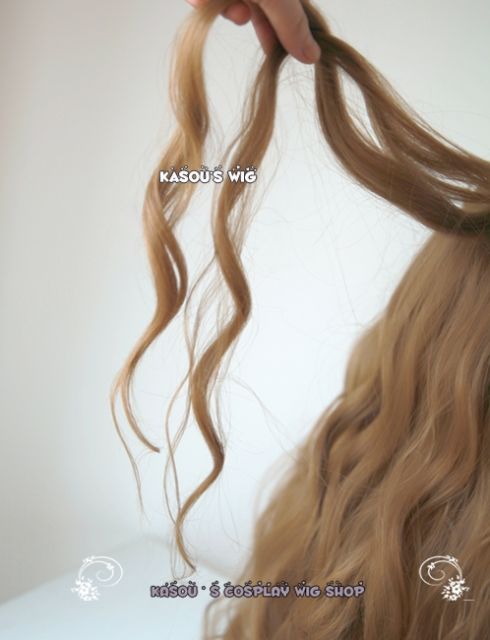 Harry Potter Hermione Granger light brown 80cm long wave wig . lolita hair . suitable for daily wear