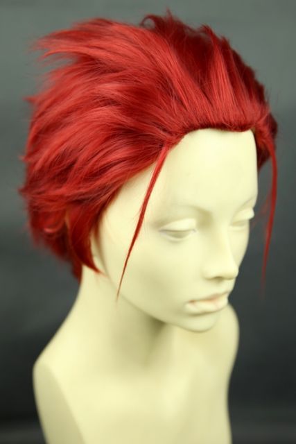 K project Suoh Mikoto pre styled dark red all back cosplay wig  (KA042)