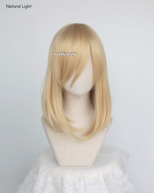 M-1/ KA011 Honey Butter blonde long bob cosplay wig. shouder length lolita wig suitable for daily use