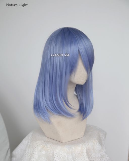 M-1/ KA055 cornflower blue long bob cosplay wig. shouder length lolita wig suitable for daily use