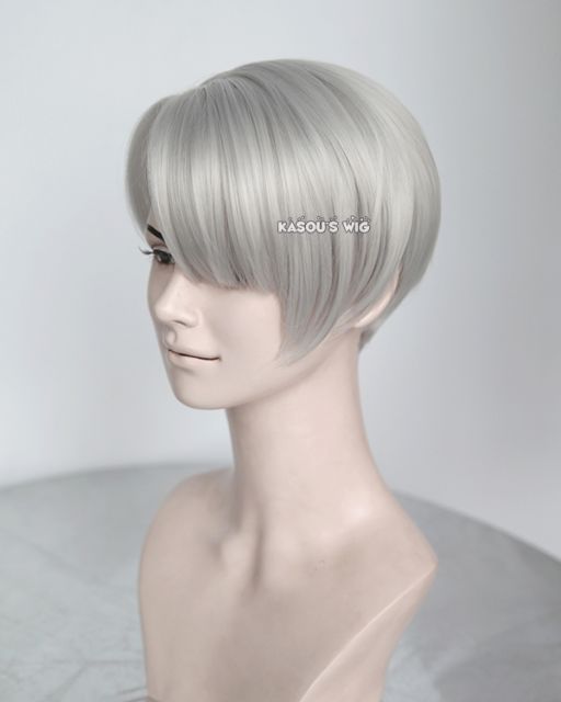 Yuri !!! on Ice Victor Nikiforov short gray  pre-styled cosplay wig with short bangs