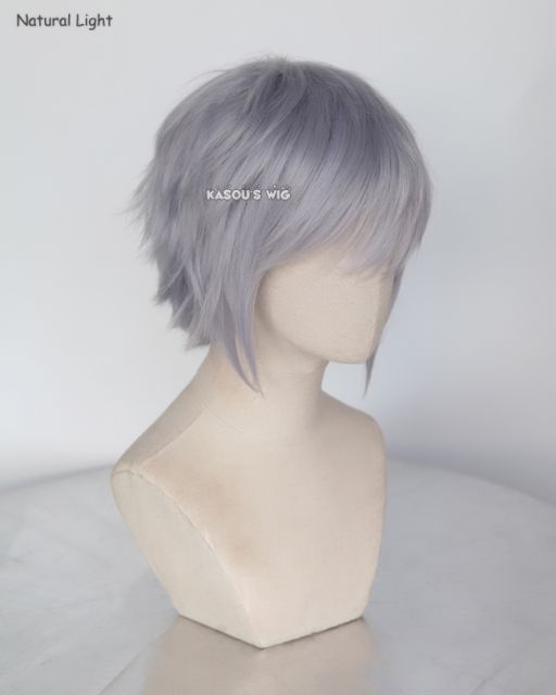 S-1 / SP26>>31cm / 12.2"  short silver Lavender layered wig, easy to style,Hiperlon fiber