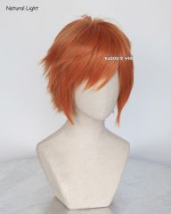 S-1 / SP15>>31cm / 12.2"  short pumpkin orange layered wig, easy to style,Hiperlon fiber