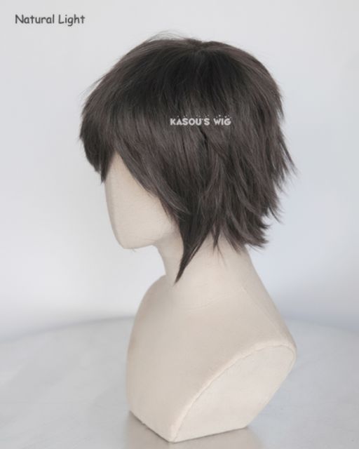 S-1 / SP09>>31cm / 12.2" short dark gray layered wig, easy to style,Hiperlon fiber