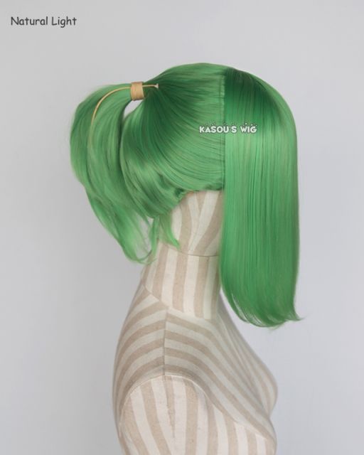 S-3 / KA060  light green ponytail base wig with long bangs.