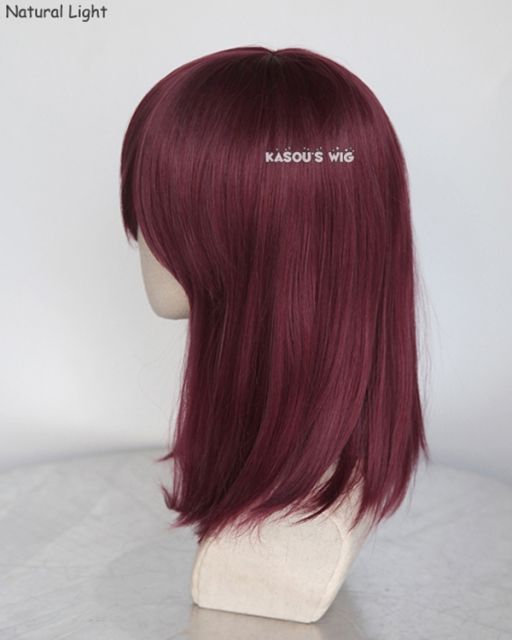 M-1/ SP18 wine red long bob cosplay wig. shouder length lolita wig suitable for daily use