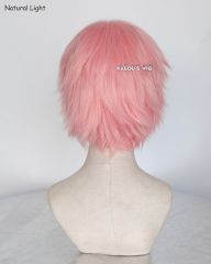S-1 / SP12>>31cm / 12.2"  short pastel pink layered wig, easy to style,Hiperlon fiber
