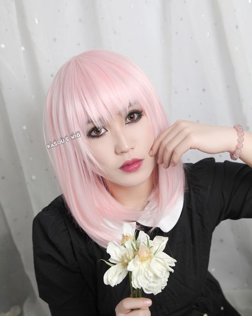 M-1/ SP34 pale pink long bob cosplay wig. shouder length lolita wig suitable for daily use
