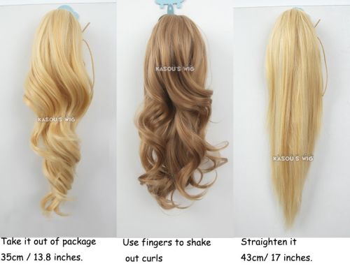 KA022- KA038 A-1 / curly clip on ponytail. 35cm bouncy layered curls